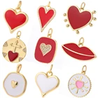 Красное сердце Ture Love Diy серьги ожерелье браслет Золотые милые дизайнерские Подвески для изготовления ювелирных изделий ногтей телефон бабочка