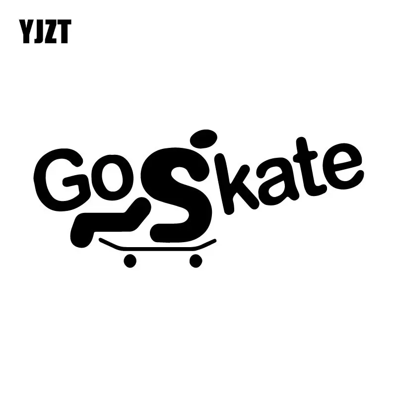 

YJZT 16.6CM*7CM Skateboard Vinyl Stickers Decals Car-Styling Black/Silver C31-0312