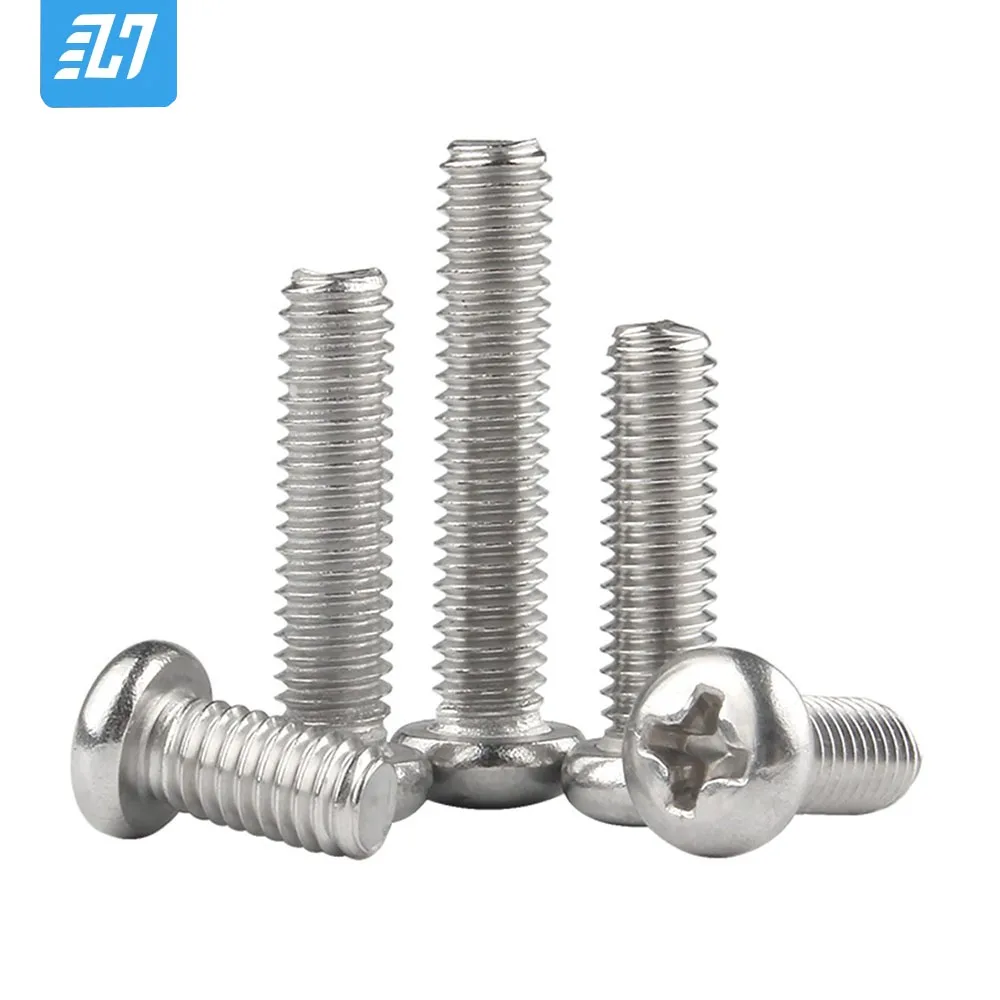 

10pcs 2-56 4-40 6-32 8-32 10-24 Phillips Cross Recessed Pan Head Machine Screw Metric Thread Round Bolt 304 Stainless Steel