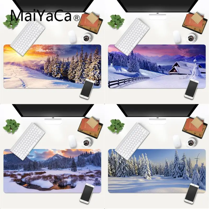 

Игровой коврик для мыши MaiYaCa с Зимним Пейзажем из натурального каучука, Настольный коврик, игровой коврик для мыши xl xxl 800x400 мм для world of warcraft