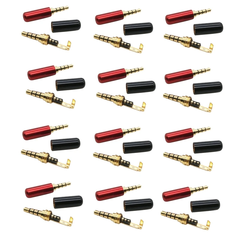 

100PCS New Gold Plated 1/8 Inch 3.5Mm 4 Pole Male Plug Audio For Music Player Solder
