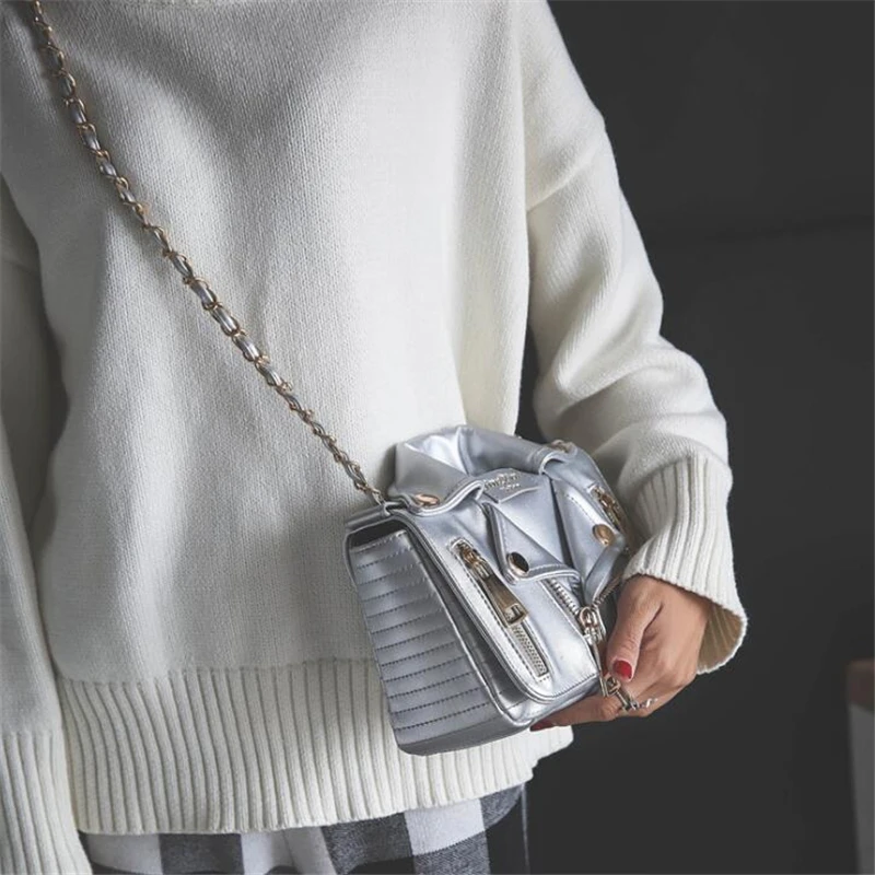 21 клубный бренд маленькие модные с цепочками на молнии одноцветные для девушек