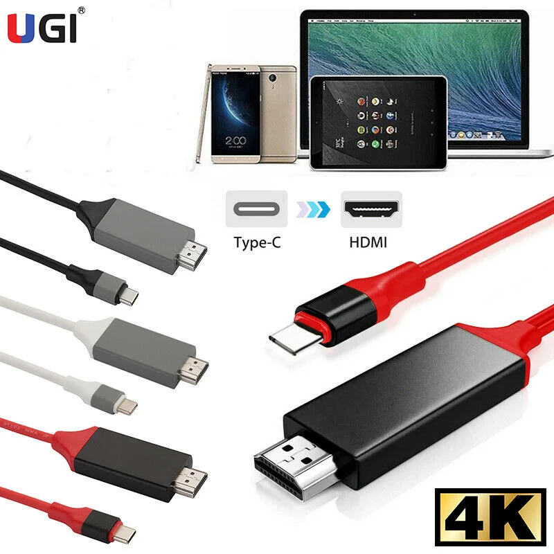 UGI 2M 30Hz USB 3 1 Type C HDTV 4K к HDMI совместимый кабель для ПК ноутбука Samsung Xiaomi OnePlue HTC