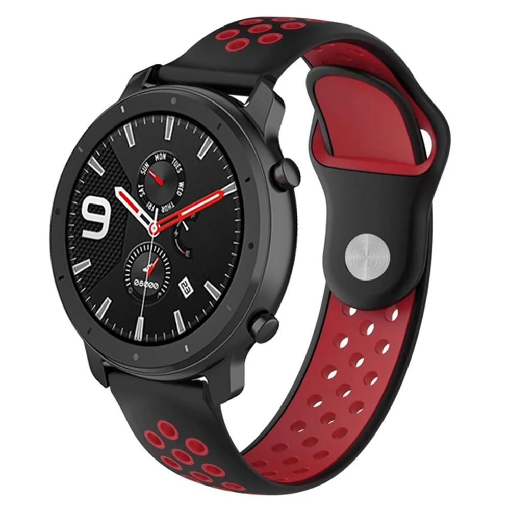 20 22 мм силиконовые спортивные часы ремешок для Xiaomi Huami Amazfit GTR 47 42 Stratos 2/2 S/Amazfit GTS
