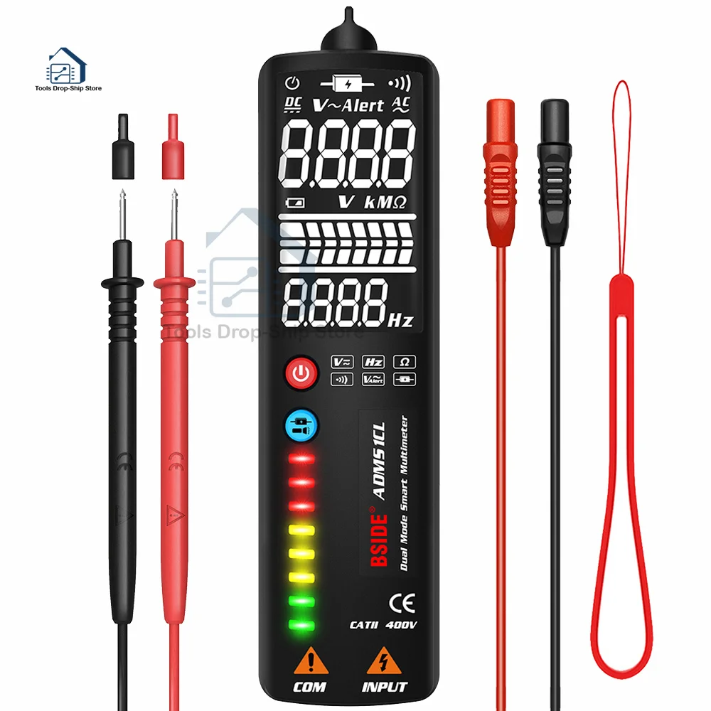

ADMS1CL Voltage Indicator 2.4 LCD Non contact Live wire Detector dual-mode intelligent large-screen display multimeter Test