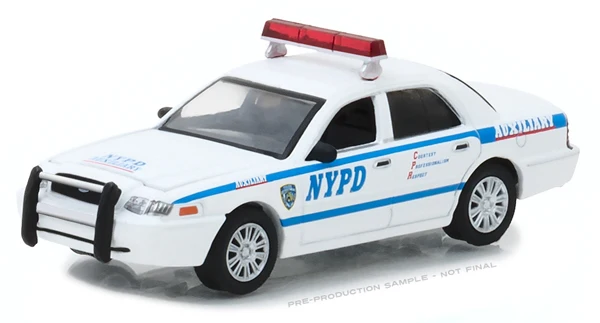 Зеленый свет 1: 64 NYPD Auxilliary 2011 Ford Crown Victoria игрушечный автомобиль игрушки для детей