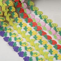 1yard water soluble fruit embroidery lace trim patches for clothing floral appliques lace trimming diy clothes accessories