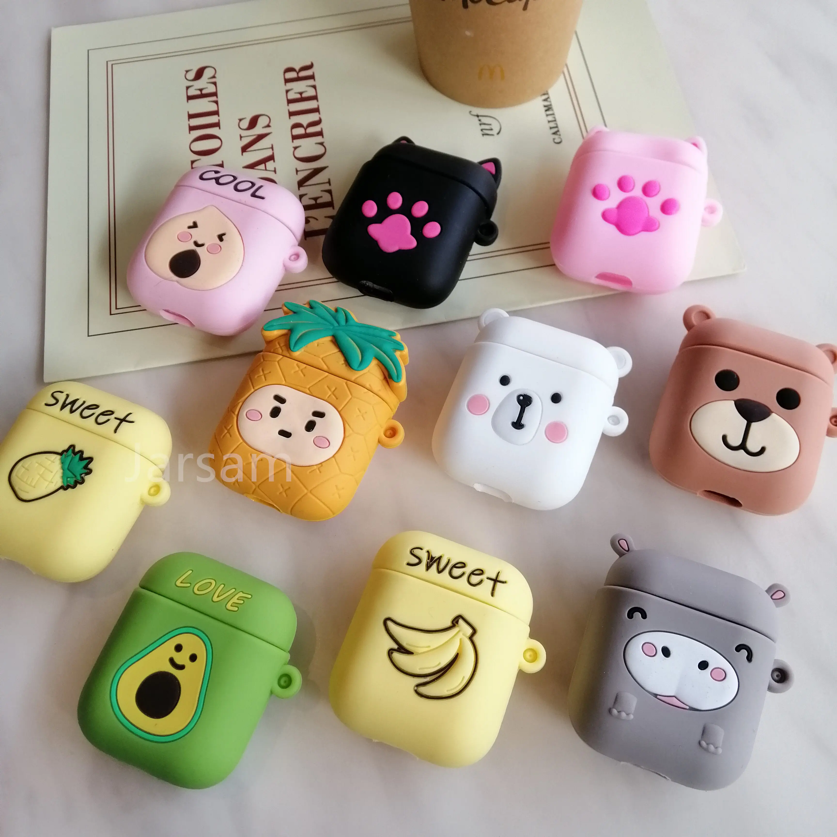 

fruit For AirPod 2 1 case Silicone Charging Headphones Case for airpods case Protective Cover