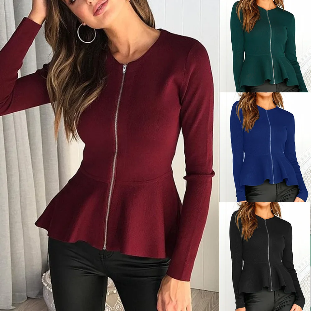 

women blouse fashion 2020 female ladies clothing womens zipper long sleeve autumn winter top shirt top 90s