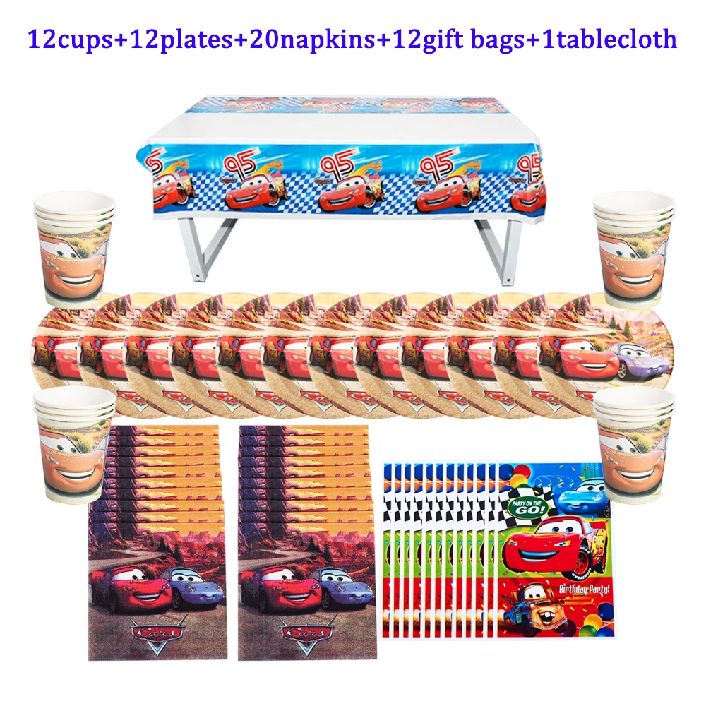 

Disney гоночная тема мультфильм тачки Молния Маккуин день рождения одноразовая посуда скатерть украшение