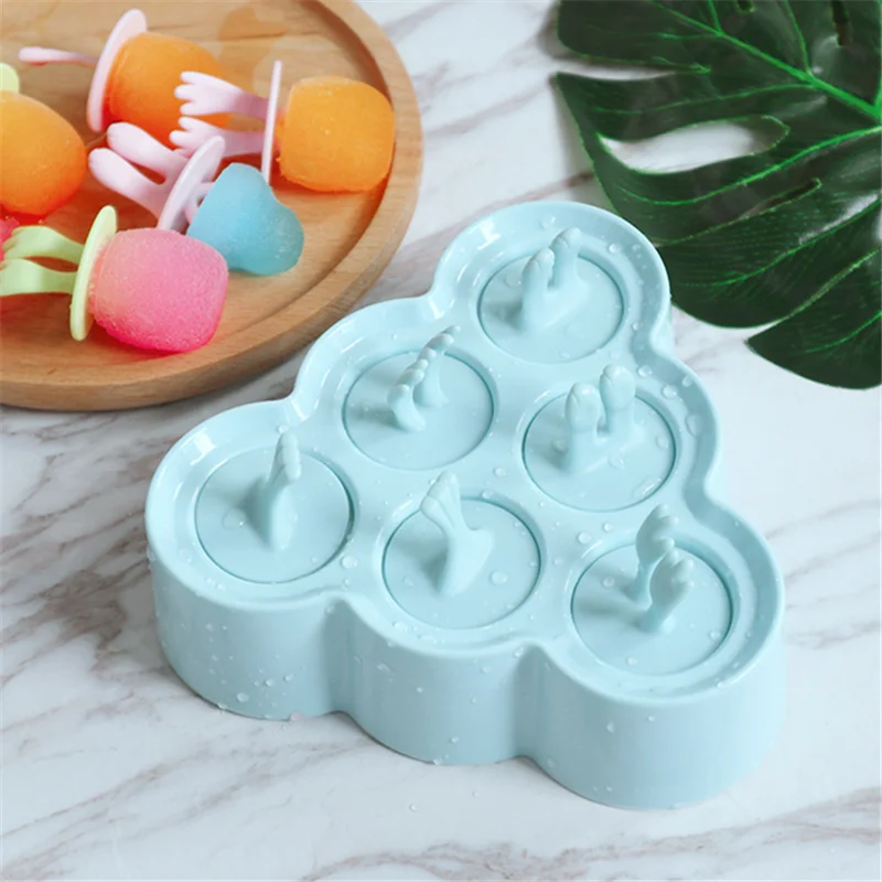 

Homemade DIY Ice Cream Mold 6 Cells Ice Cube Molds Summer Popsicle Maker Platsic Kitchen Tools Randomly Color Lolly Mould Homem