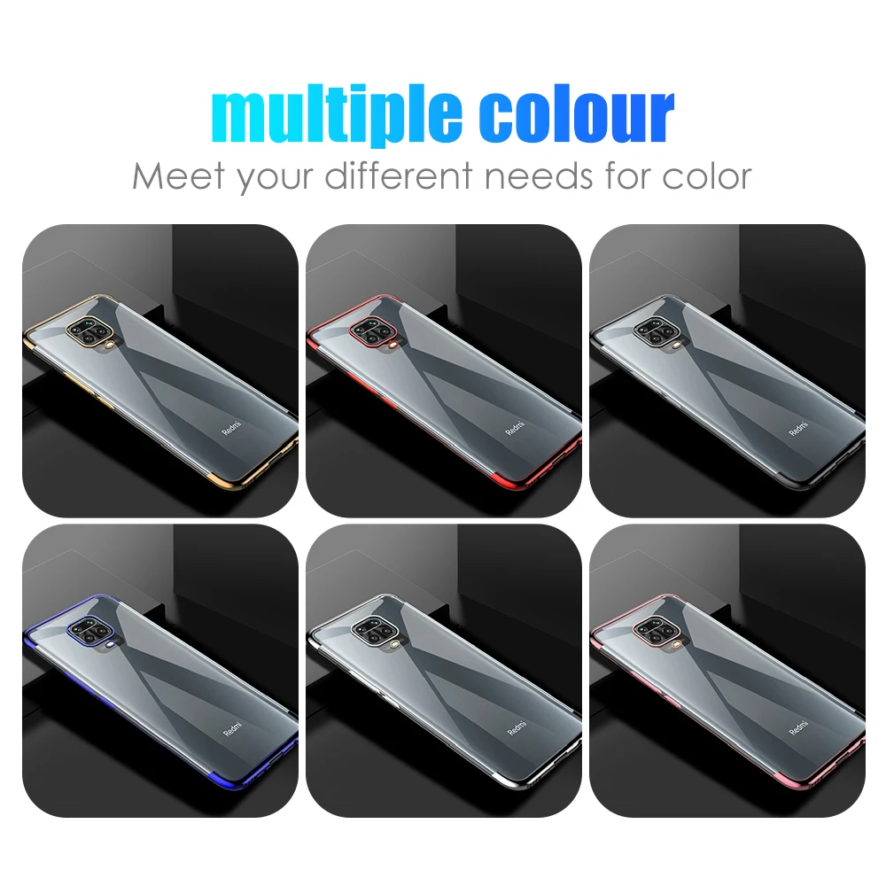 

Clear Plating Phone Case For Redmi Note 9S 9Pro Max K30 K20 Pro Soft TPU Cover For Xiaomi pocox2 mi 9T Pro note9s note9pro Shell