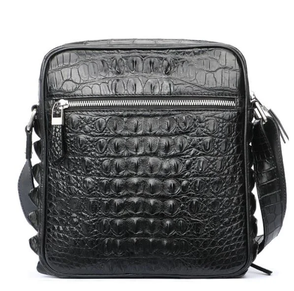 YILUNXI High-end Crocodile Belly Shoulder Bag Genuine leather men elegant cross-body bag Fashion street messenger Black bags |