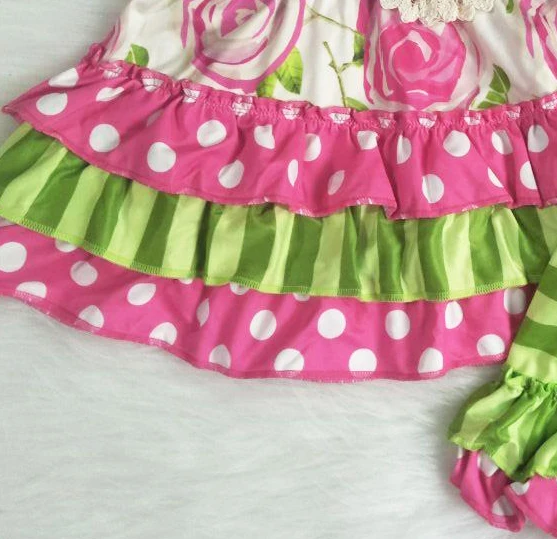 Нарядный летний наряд с оборками в полоску детская одежда для девочек