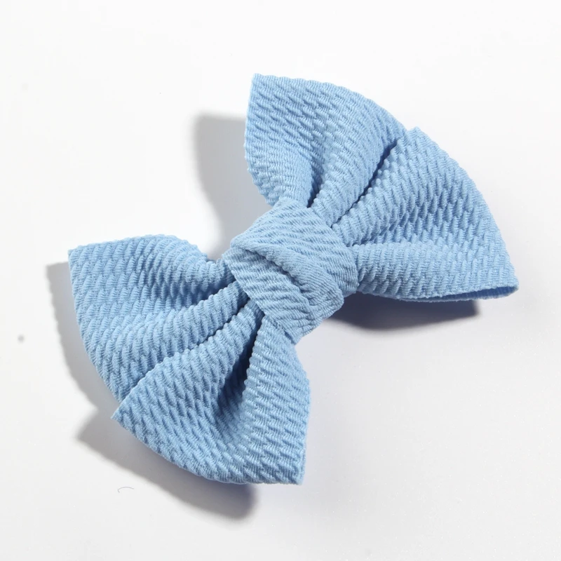 Blue 10 шт., 11 см, 4,3 дюймов, Большая распродажа, Seersucker, вафельные банты для волос, аксессуары для волос, бант, Бутик для детей, одежда для головы для девочек - Цвет: Blue