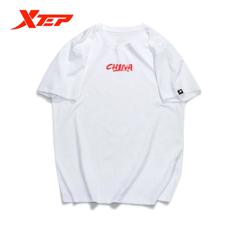

Xtep Men's Summer T-shirt Casual Fashion Short Sleeve Women Round Neck Half-Sleeved Loose Sport Short Sleeve 879227010238