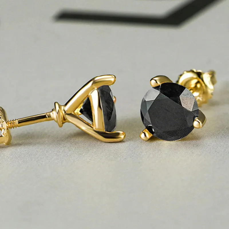 Серьги гвоздики Радуга женские круглые с разноцветными кристаллами 6