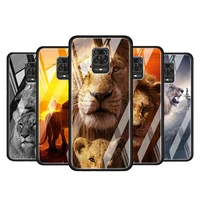 the lion kingdom animal for xiaomi redmi note 10 pro max 10s 9t 9s 9 8t 8 7 pro 5g luxury tempered glass phone case cover