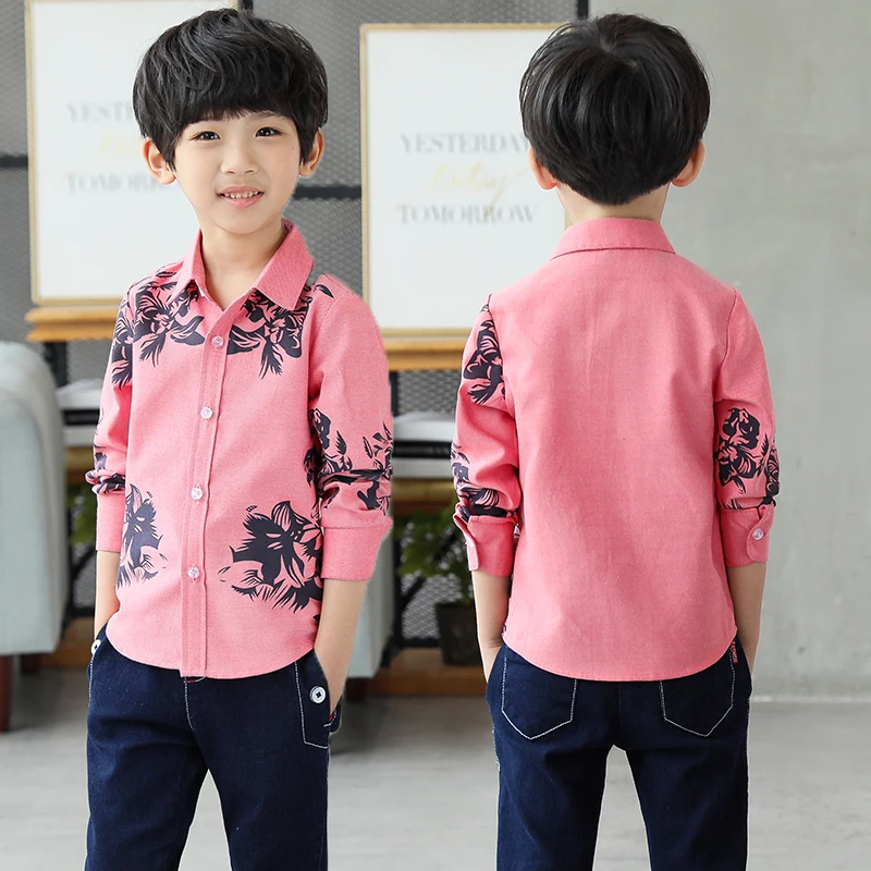 От 4 до 12 лет Детская Одежда для мальчиков рубашки с длинным Sleeves2021 костюмы на