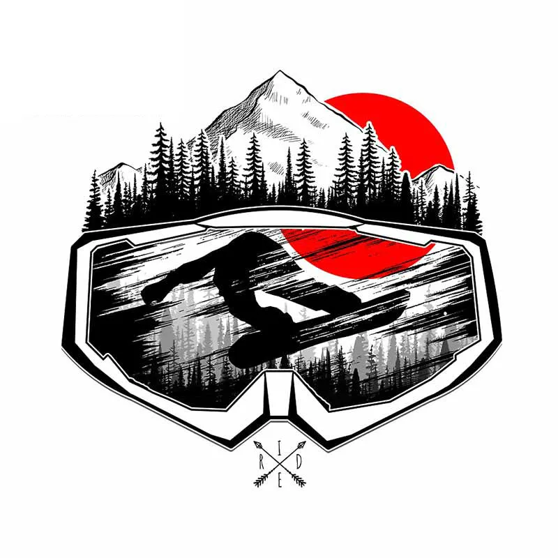 

Snowboard Mask Creative Car Sticker Accessories Vinyl PVC 13cm*13cm Motorcycle Waterproof Windshield Window Car Styling Decal