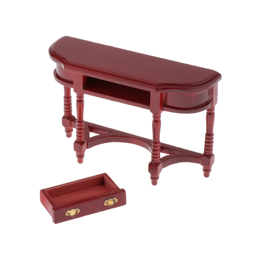 Miniature Dollhouse Wooden Writing Desk with Working Drawer for 1:12 Dolls House Study Office Furnishings and Decorations Toy | Игрушки и