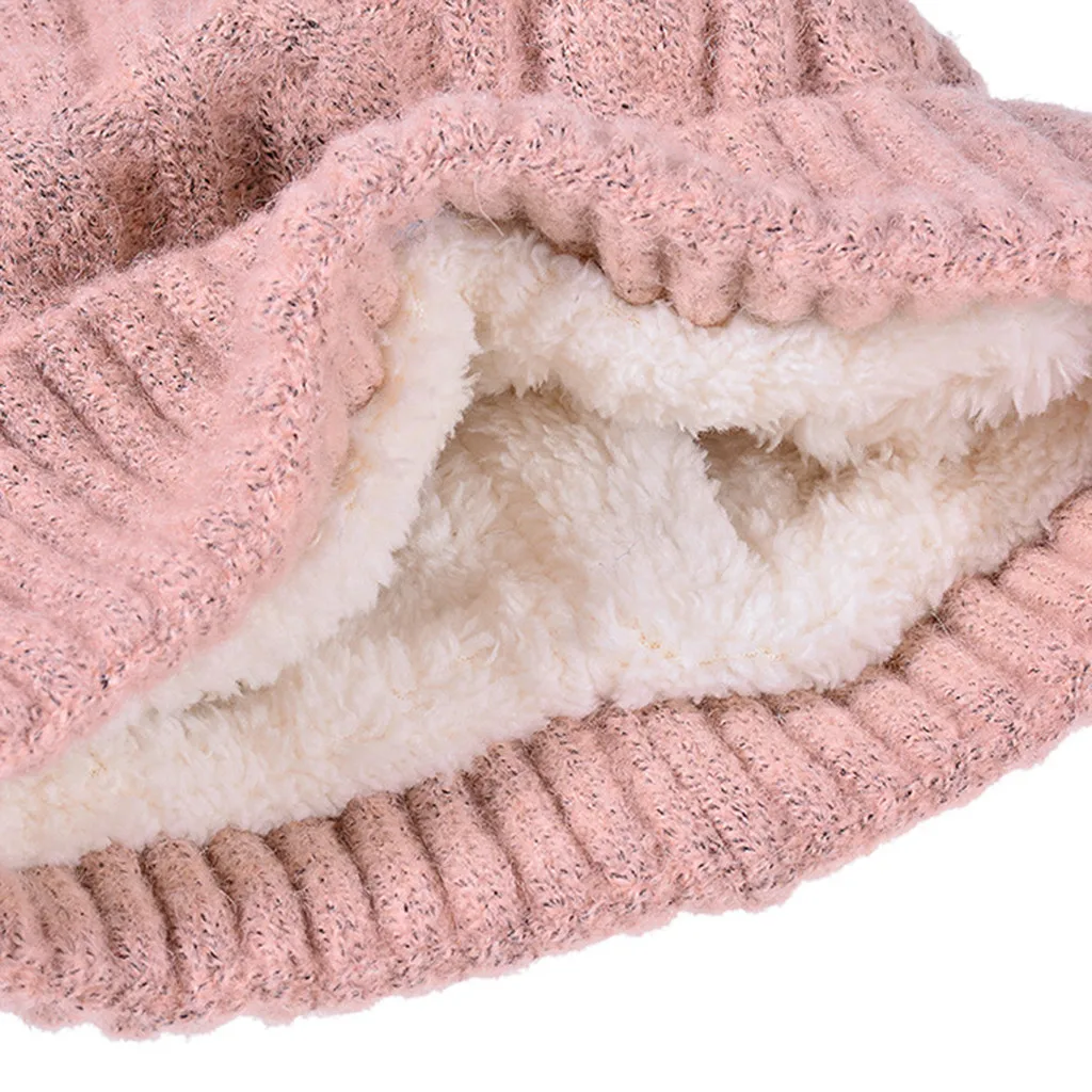 Модная женская теплая зимняя шапка Женская Повседневная вязаная шерстяная шляпа