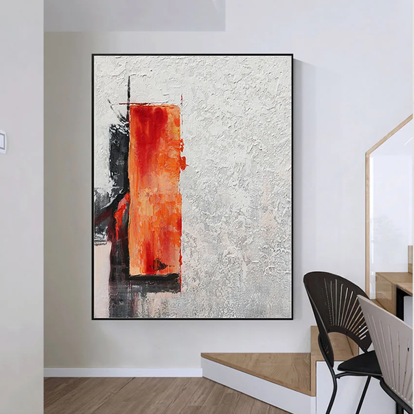 Ручная роспись маслом на холсте Красный абстрактный постер настенное украшение
