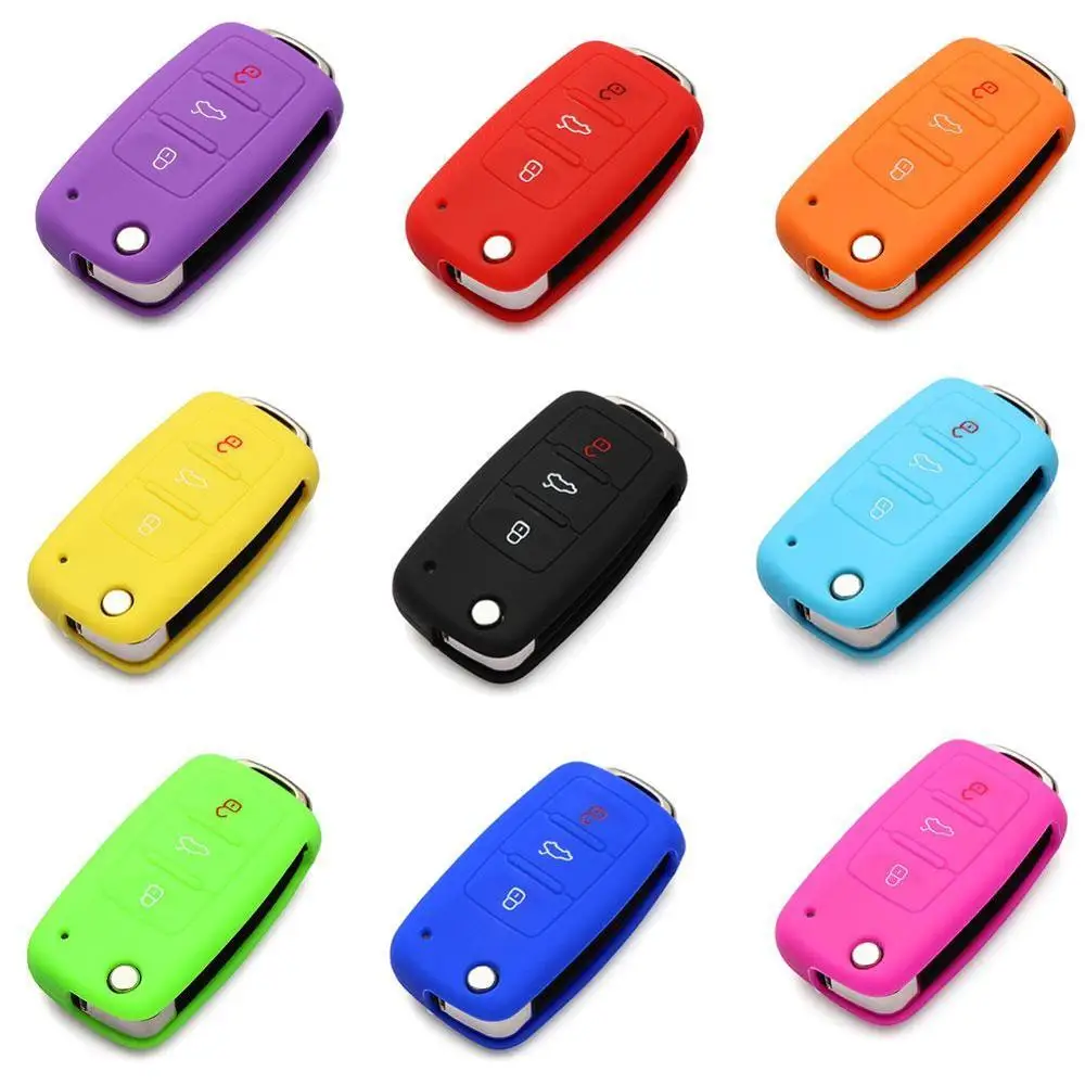 Горячий силиконовый чехол для автомобильного ключа VW Golf Bora Jetta GOLF Passat Skoda Octavia A5 Fabia