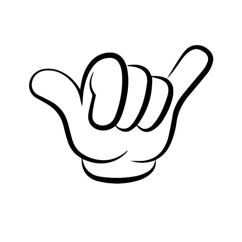 

Car Sticker Hang Loose Shaka Hand Decals Stickers on Car Reflective Motorcycle Car Styling 10cm*7.5cm