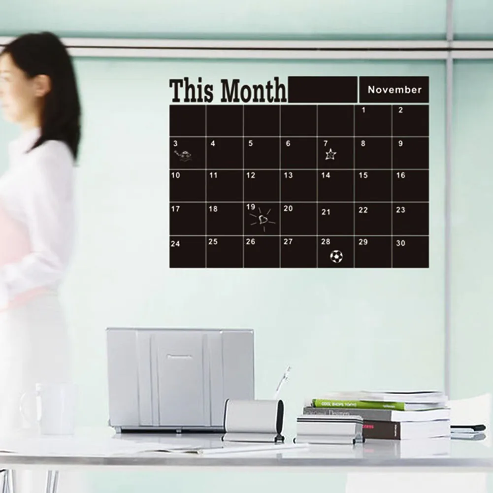 Removable Monthly Plan Chalkboard Blackboard Sticker Office Home Wall DIY Decal | Дом и сад