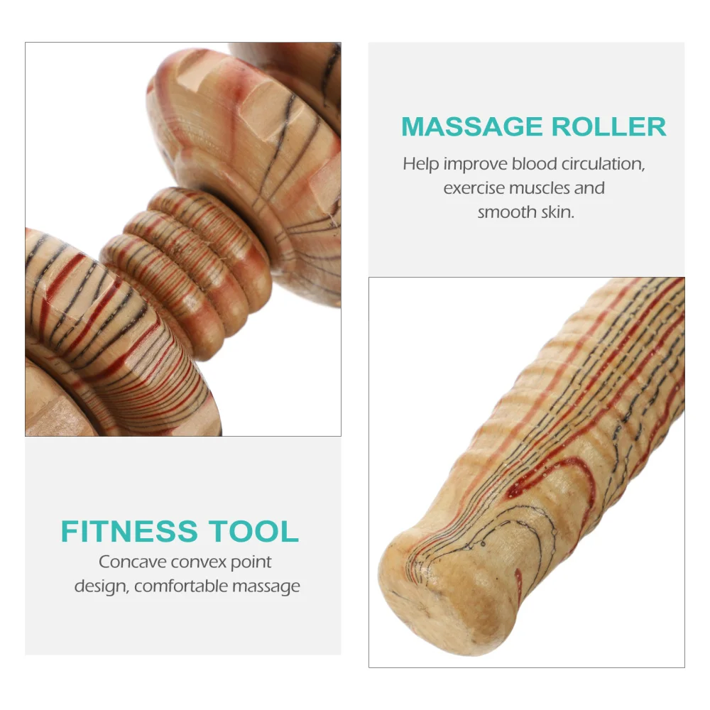 

1pc Wood Tool Belly Massager Back Roller Abdominal Stick