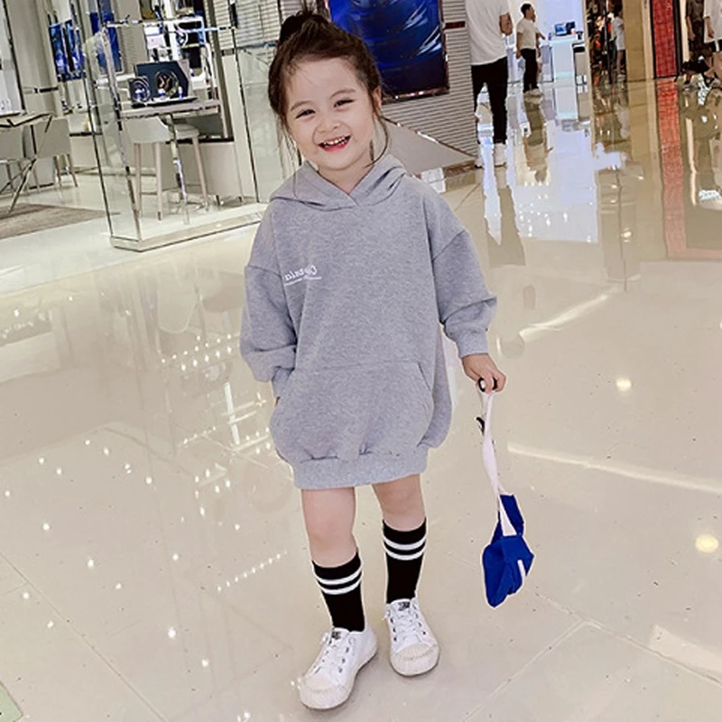 

1-6Y Children Letter Hoodie Kids Baby Boys Girls Hooded Coats Autumn Winter Pocket Sweatshirt Fashion Girl Clothes Tops Outfits