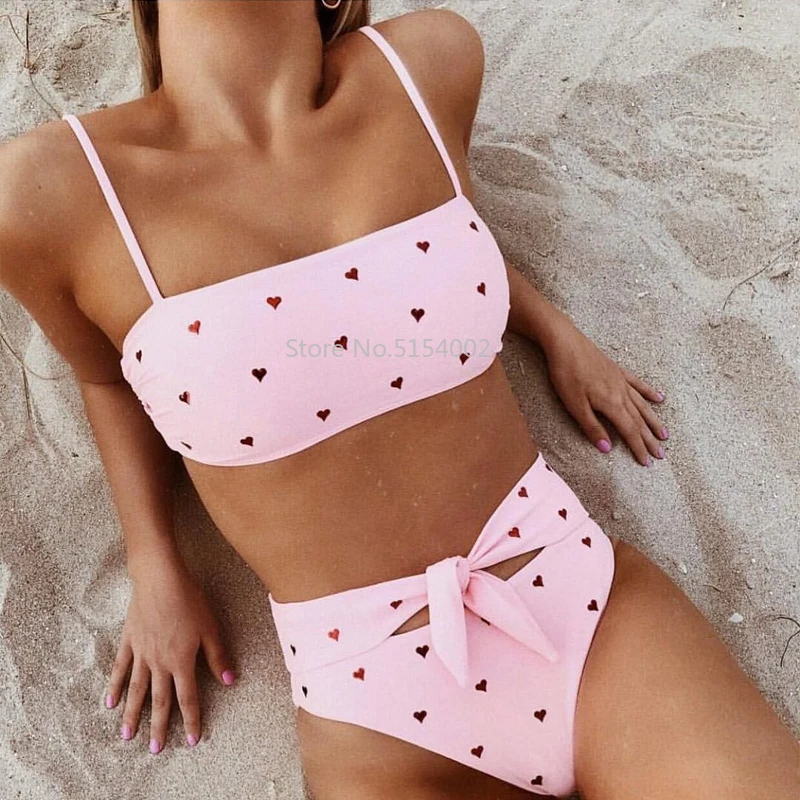 

Bandeau Swimsuit Pink Micro High Waist Bikini Push Up Swimming Suit Swimwear Women Bathing Suit Women Swimsuit Tankini Biquini