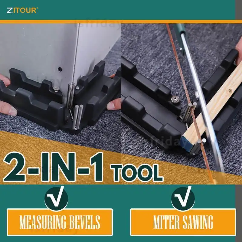 

Zezzo® 2-in-1 Mitre Measuring Cutting Tool - Measuring And Sawing Mitre Angles Cutting Tool for Home Improvement Miter Saw