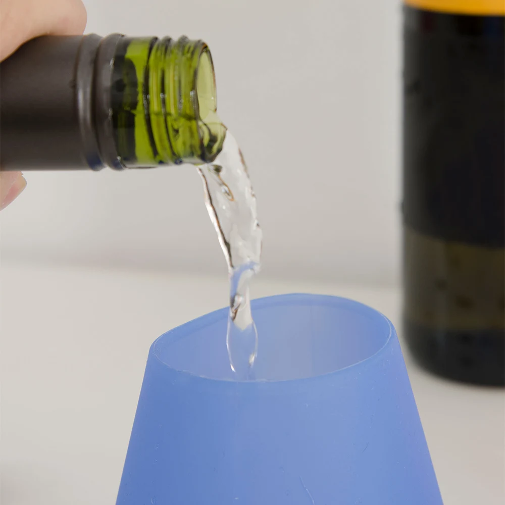 Портативные силиконовые бокалы для вина 330 мл небьющиеся складные вечерние