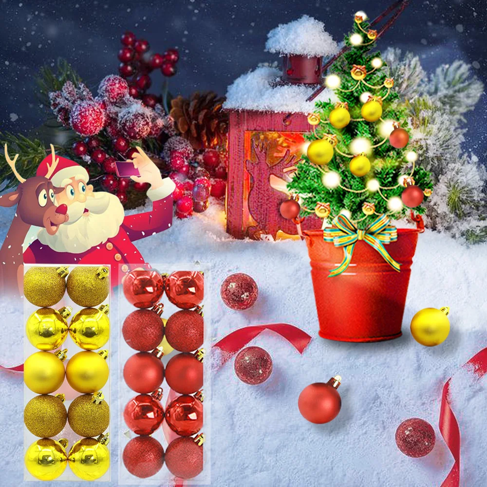 10 шт. рождественские мячики елочные шары вечерние украшения Рождественская елка подвесное украшение домашний Декор 5 см шар adornos de arbol de navidad
