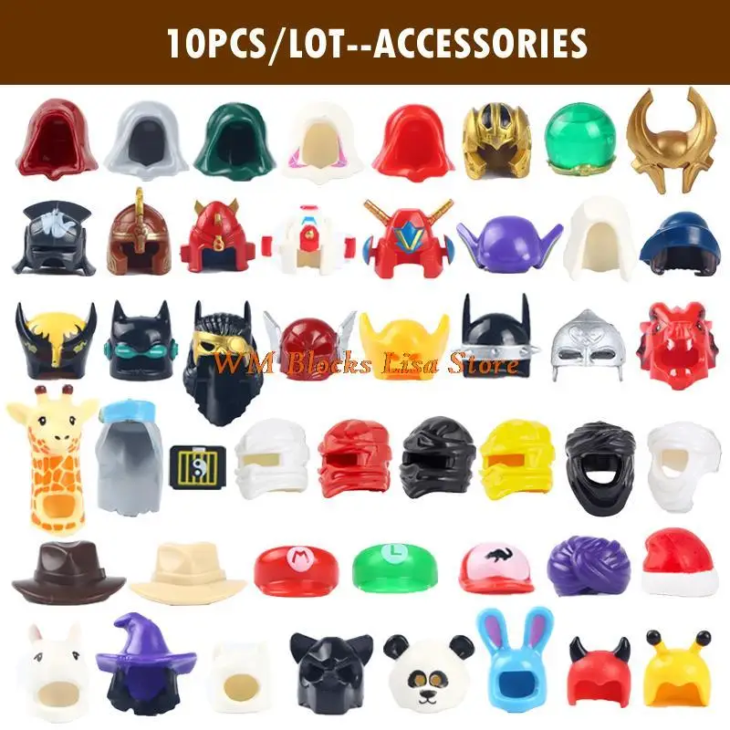 Аксессуары для конструктора шапки шлемы фильмы мультяшная серия креативные