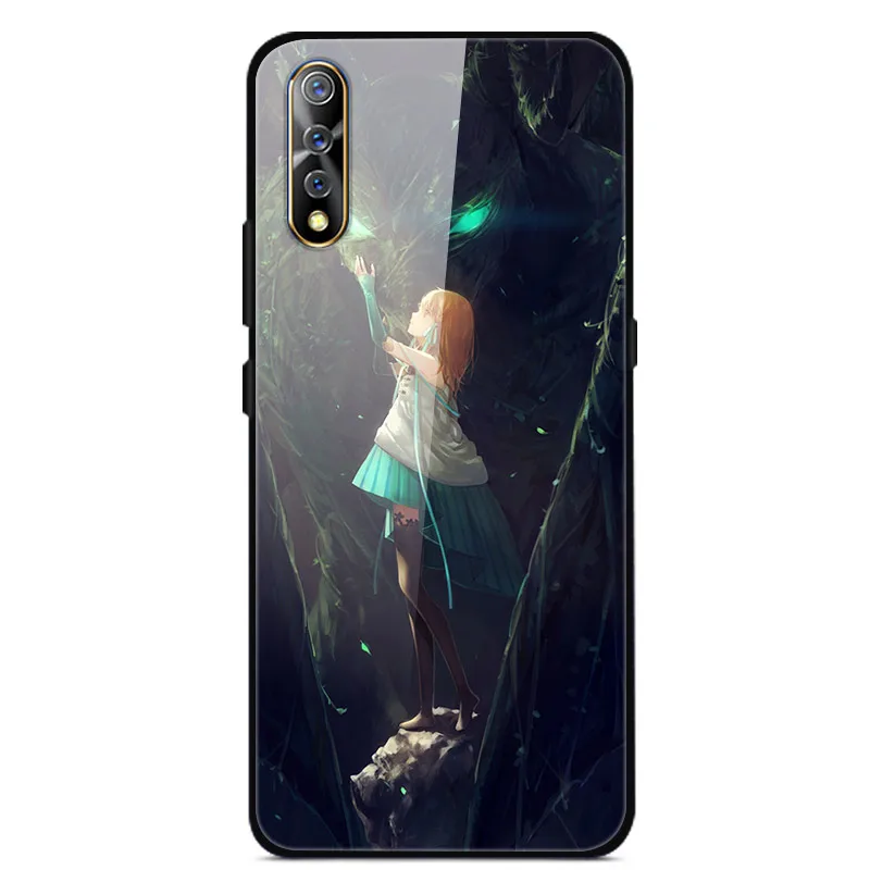 Чехол из закаленного стекла для Vivo S1 мягкий бампер с 3D принтом кошки чехол VIVO V17 Neo
