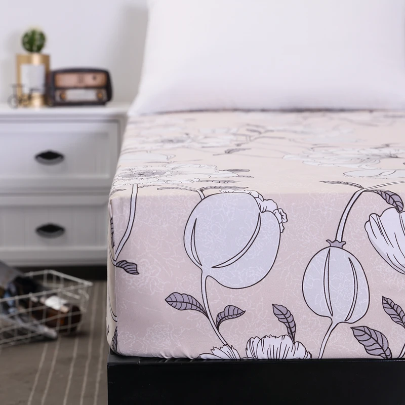 Эластичная простыня с принтом мягкий чехол для матраса новый дизайн льняные