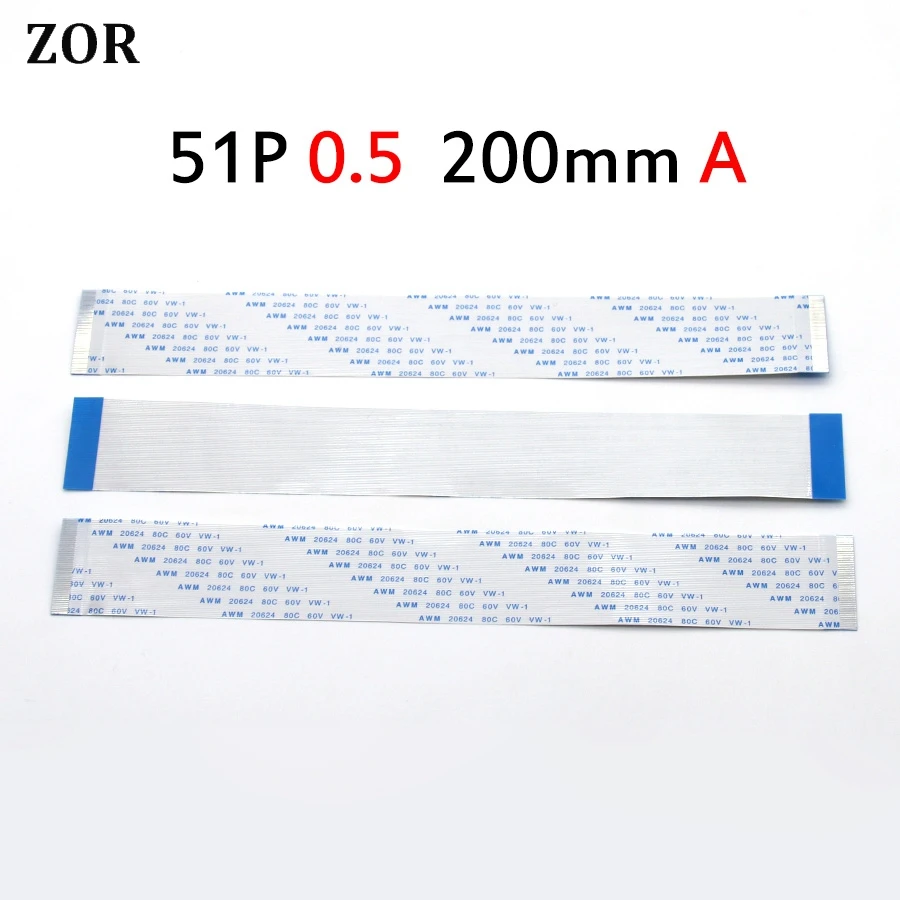 50 шт. 51-контактный FFC FPC гибкий плоский кабель 0,5 мм шаг 51 контакт вперед Длина 200 мм 20 см ленточный гибкий кабель.