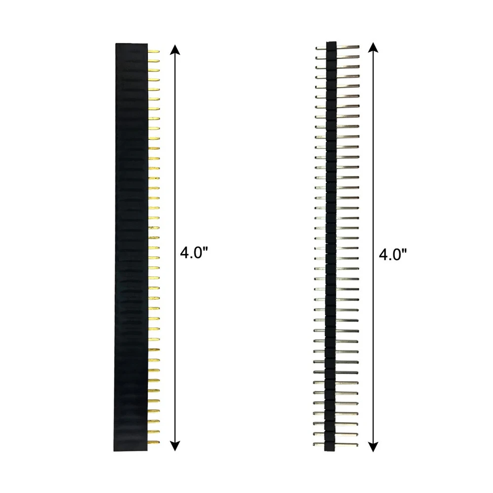 40 Pin 1x40 Single Row Male and Female 2.54 Breakable Header PCB JST Connector Strip for Arduino Black | Обустройство дома