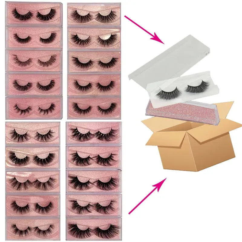 

1Pairs 3D Mink Eyelashes 100% Cruelty free Lashes Handmade Reusable Natural Long Beauty Makeup Fake Eye lashes with packaging