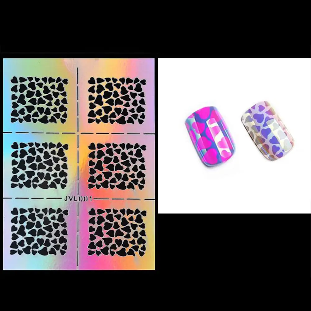 1 шт. полый лазерный стикер для ногтей Наклейка дизайна шаблон Сердце Звезда