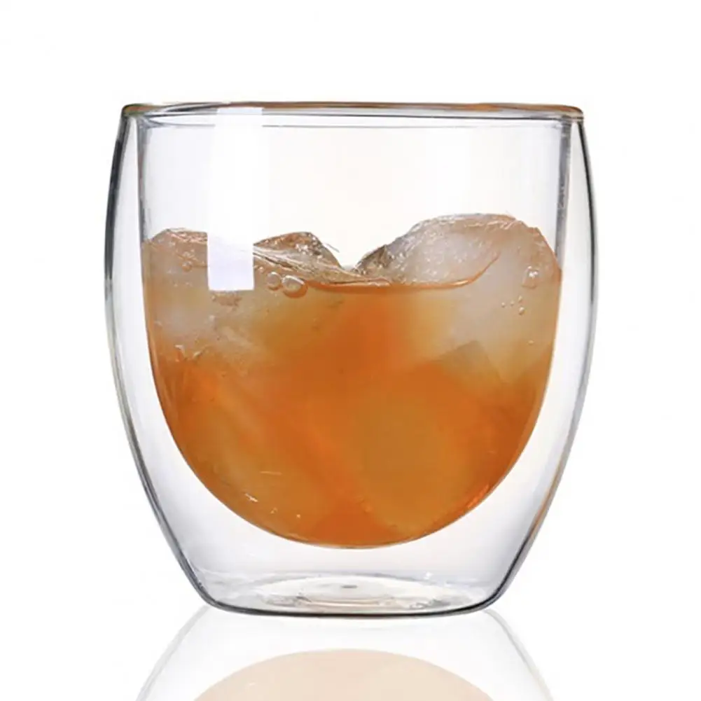 

2023 Milk Mug Lightweight Heat Resistant Double Wall Double Layer Glass Mug Tea Coffee Milk Mug