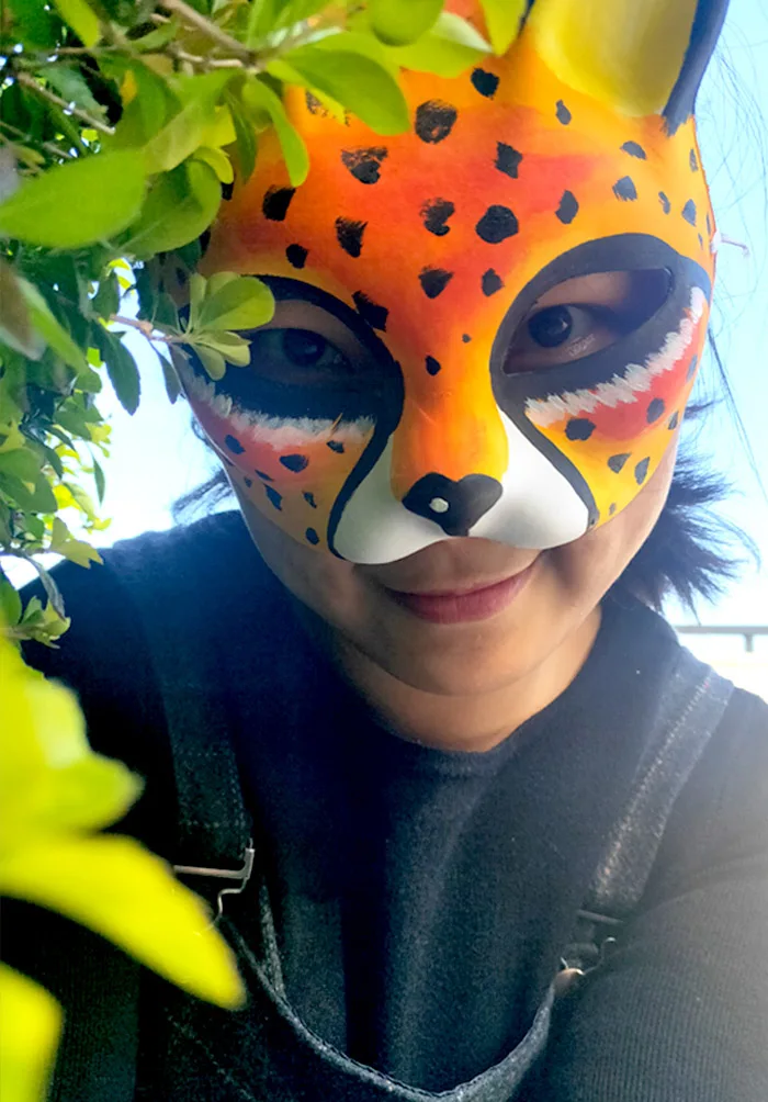 Новое качество ручной работы DIY маска Хэллоуин африканского леопарда костюмная