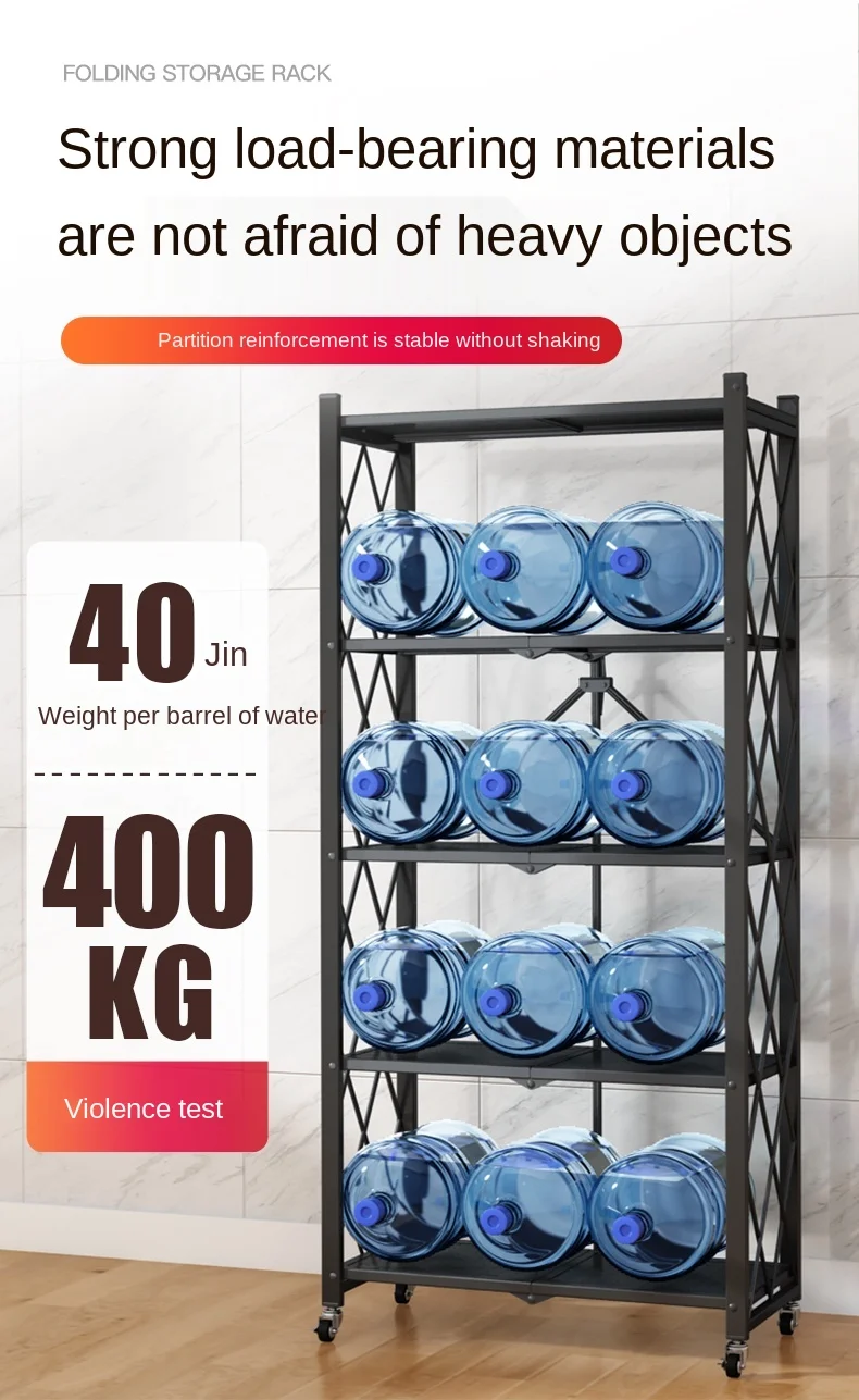 

Installation-Free Folding Kitchen Supplies Shelf Floor-Type Multi-Layer Oven Pot Rack Storage Rack