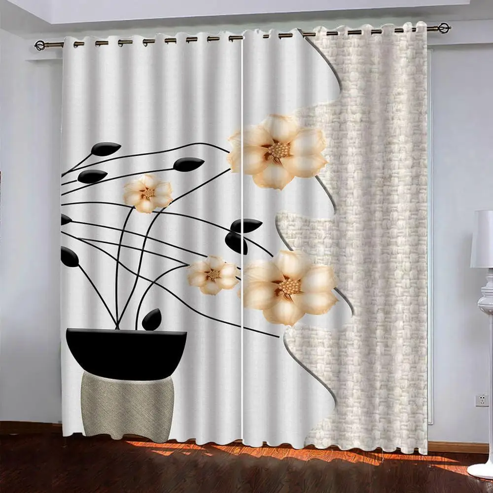 Пользовательские 2020 дома улучшение 3d cortinas красивые цветущие ветки окна