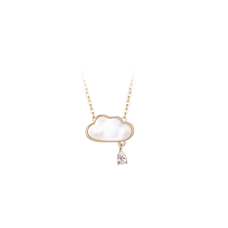 

Women Jewelry Cloud Pendant Necklace Popular Design Clear Crystal Hot Selling Chain Necklace For Women Gifts