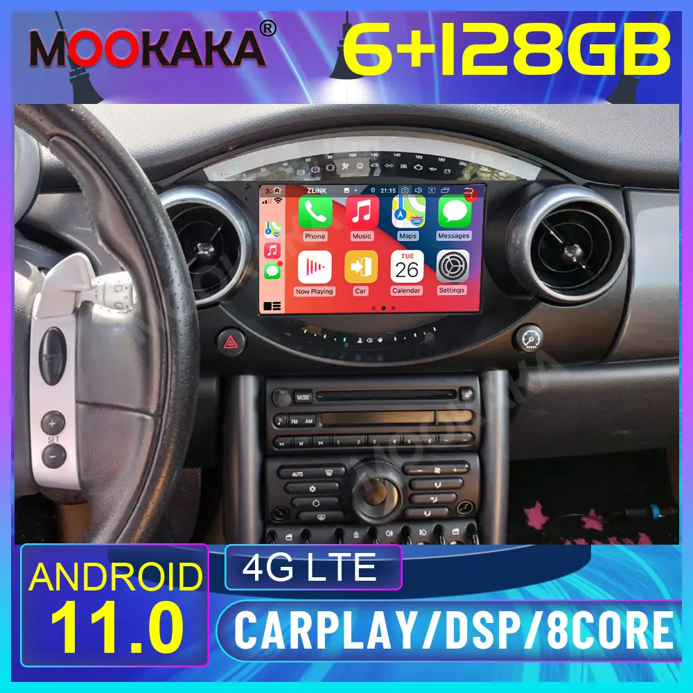 

For Mini Cooper R50 R53 2004-2006 Android 11.0 Car GPS Navigation Touch Screen Head Unit Multimedia Player Radio Tape Recorder