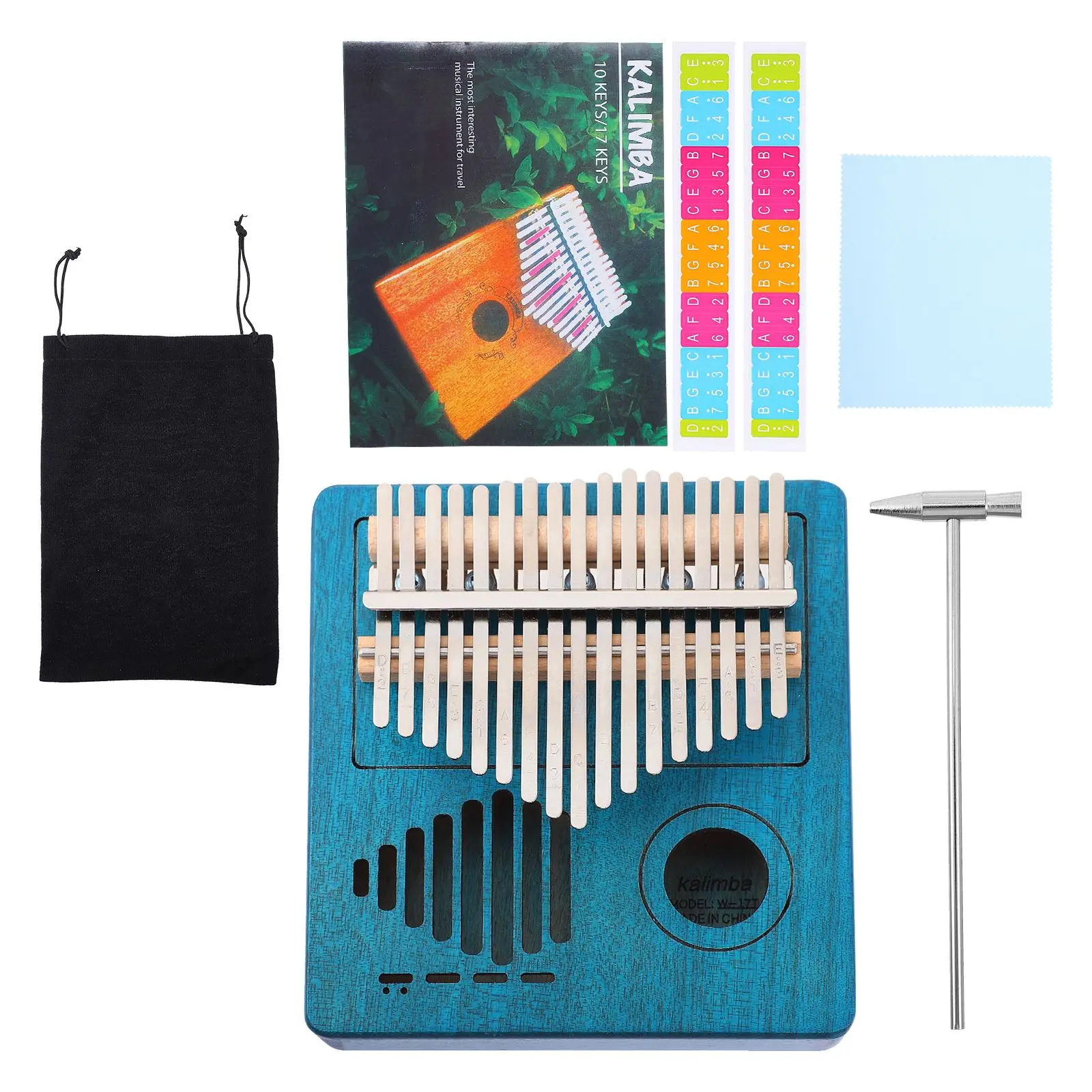 

1 Set Kalimba Thumb Piano Portable Music Instrument High Quality Wood 17 Keys Finger Piano Kalimba with Accessories 2021 New